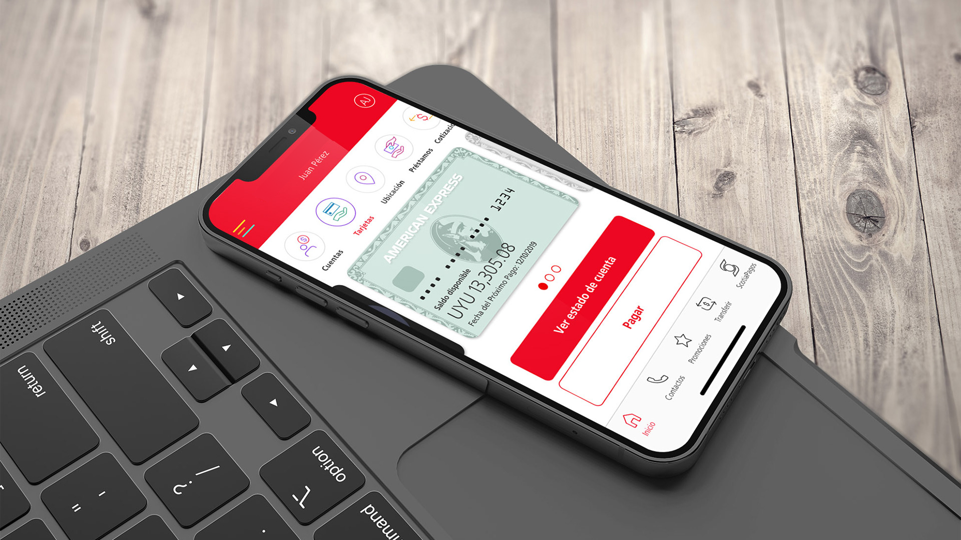 Pantalla de inicio de la app GlobexBank